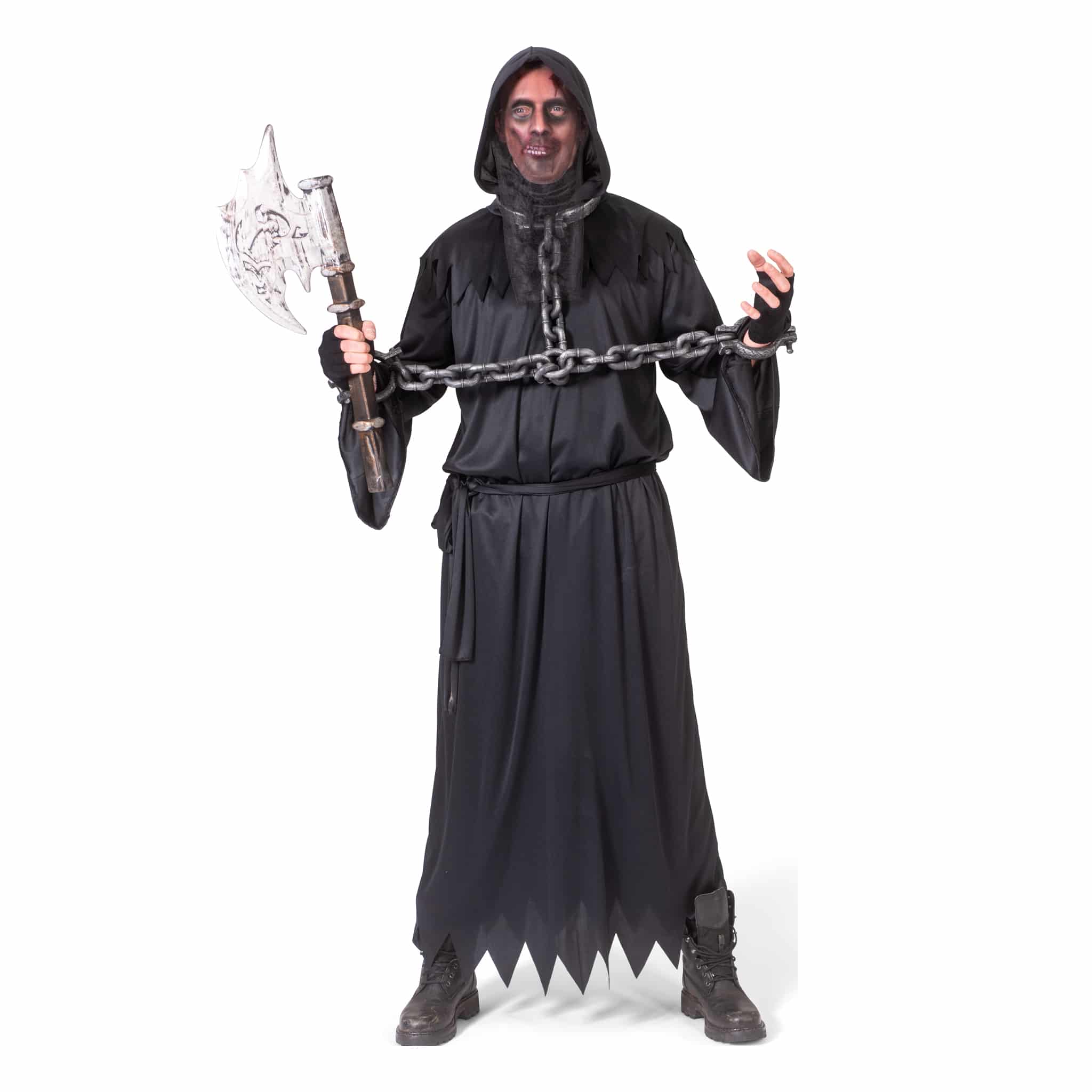 Kostüm: Schwarzer Ghoul mit Mundschutz Größe: Einheitsgröße
