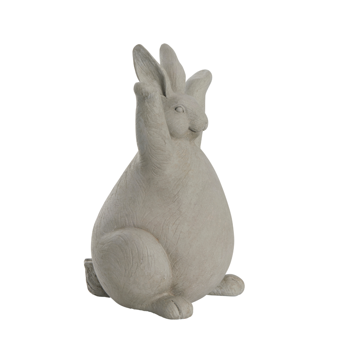 Lene Bjerre Semina Ostern Hase dick Arme oben Polyresin grau 17,5x17x27,3 cm Seite