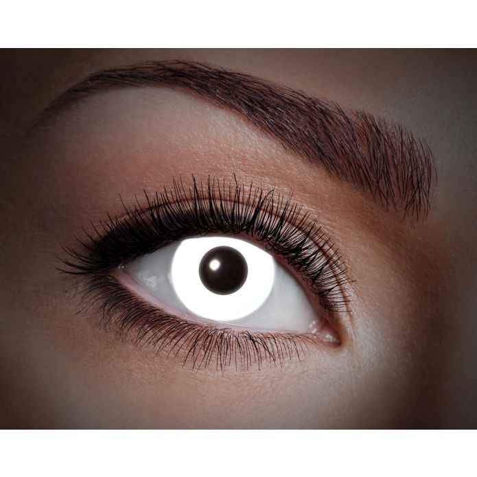 Kontaktlinse: UV Flash White pro Paar – 1 Monatslinsen, UV-leuchtend