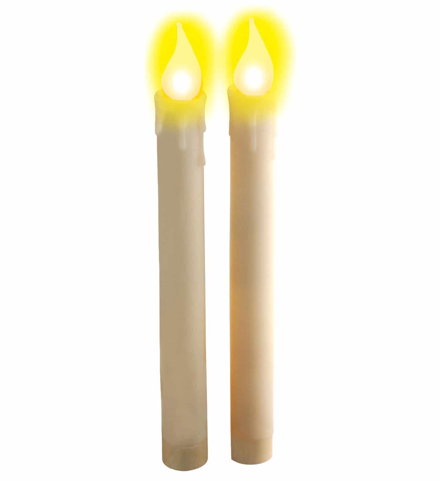 Deko: 2 leuchtende Kerzen, flackende LEDs Halloween Deko