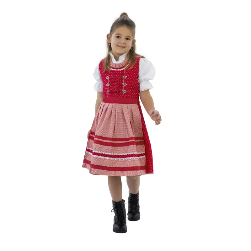 Tracht Kinder-Dirndl, rot/weiß kariert  Größe: 116