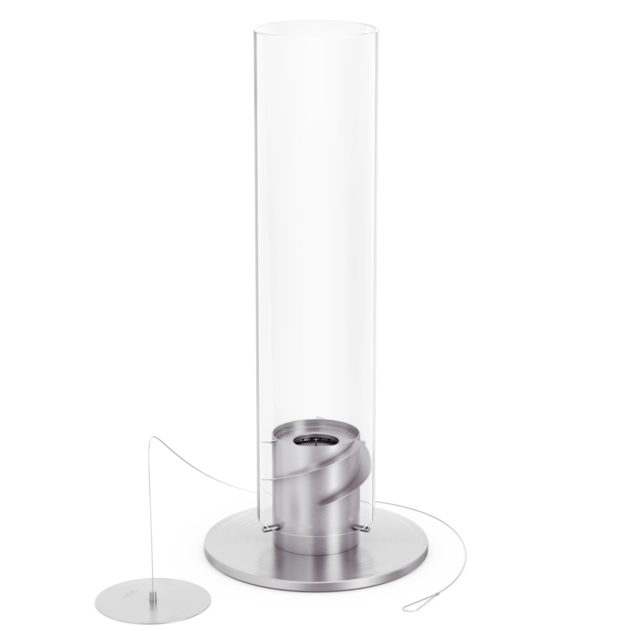 Hoefats Spin 1500 silber neben einem Löschdeckel
