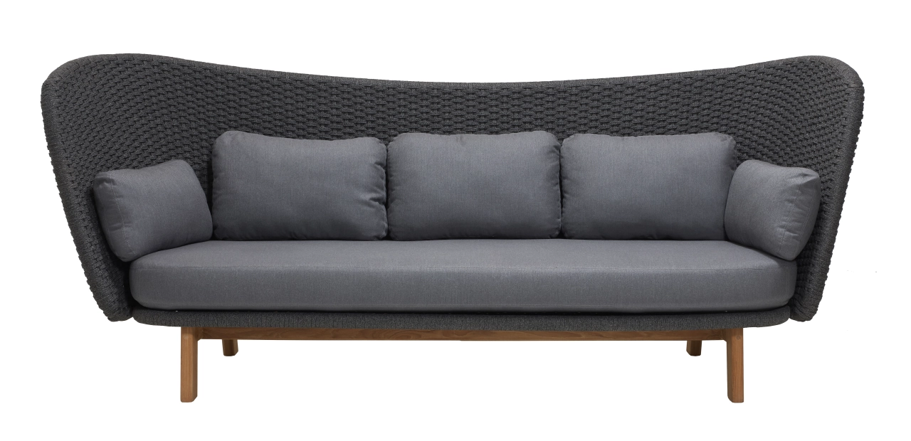 Cane-line Peacock Wing 3-Sitzer Sofa dark grey  Teak