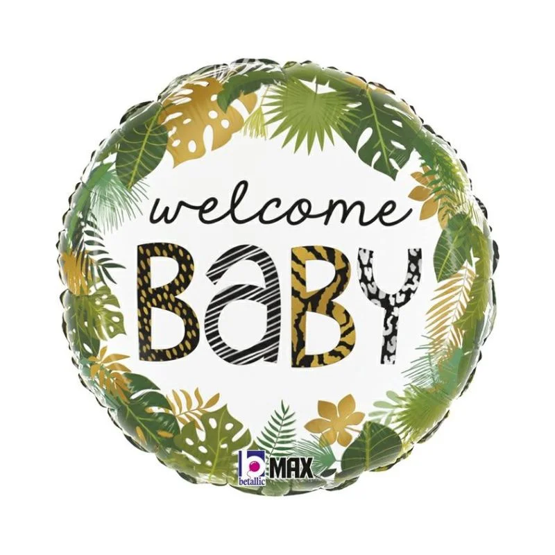 Folienballon: Jungle Welcome Baby  Gr.:  45 cm 