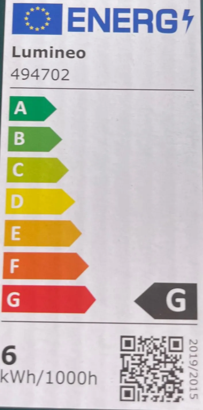 Energylabel G Lumineo Artikelnummer 49402