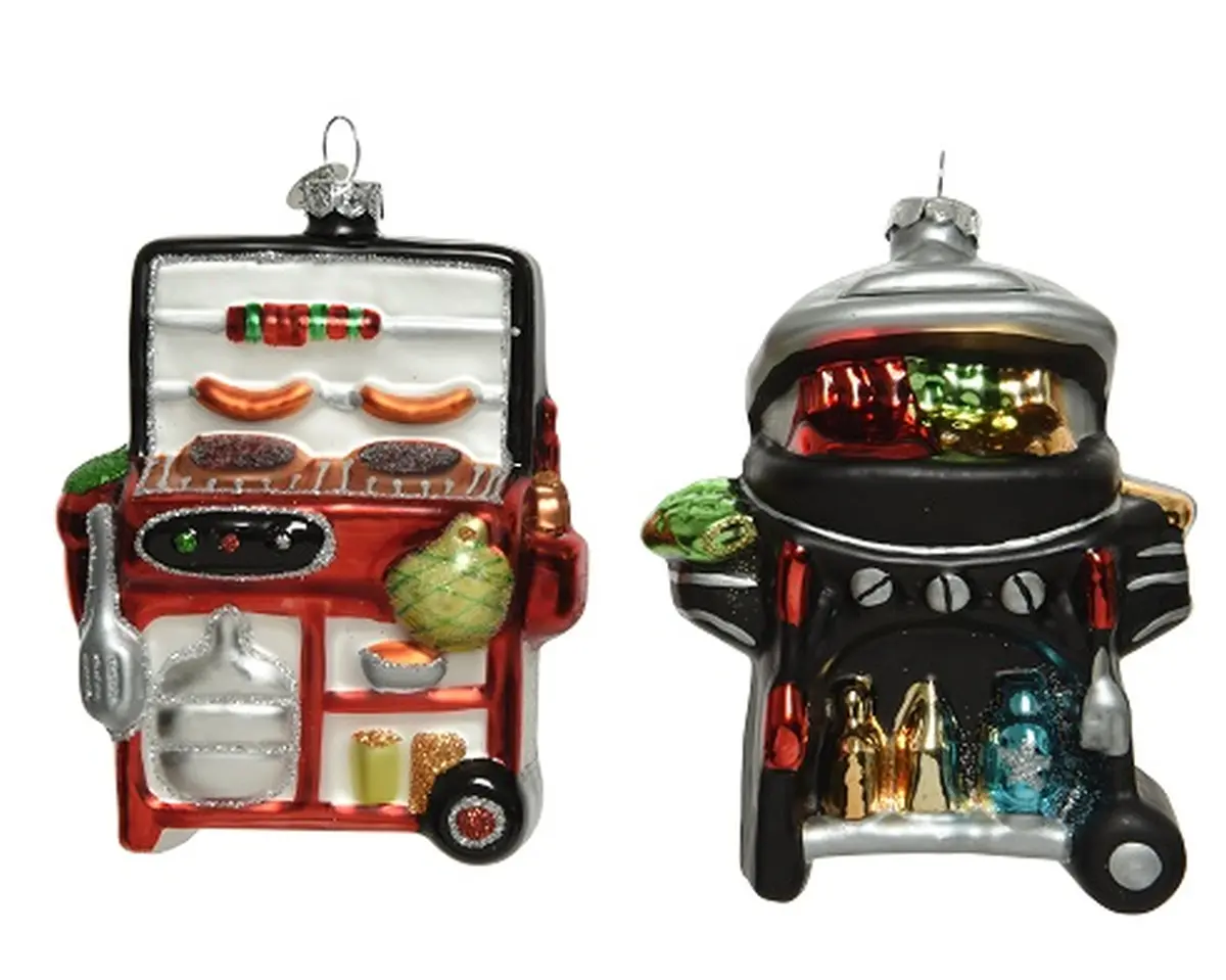 Kaemingk Weihnachtsbaumfiguren grill zwei ausfuehrungen mit Deko nicht rausnehmbar